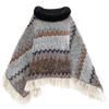 Color Ethnic Style Pullover Cape Women's Fur Collar Women's Knitted Cape Warm Autumn and Winter Shawl
