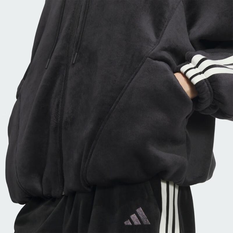 Adidas S VL WARM JKT Women's Fleece Lined Hooded Jacket Warm Windproof Casual Zip Up Outerwear Pink KB7606