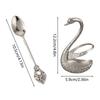Creative Swan-Shaped Coffee Bracket Stirring Spoon Set 6 Pieces Zinc Alloy Stirring Coffee Bar Spoons Set With Swan Holder