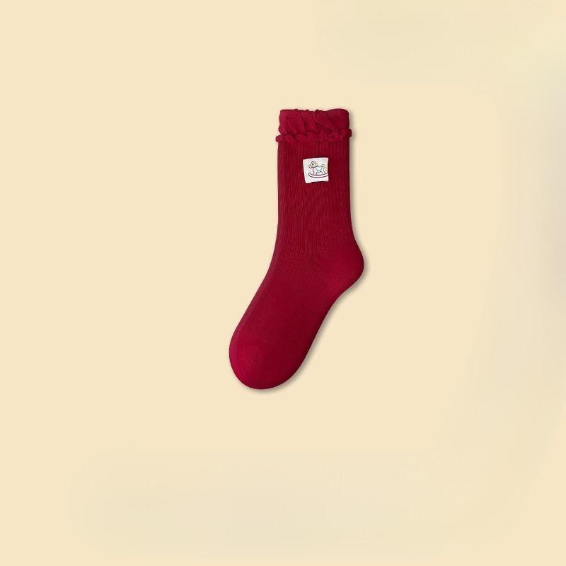 Red Sock Children s Cute Cartoon Big Red Fluffy Long Stockings 1 pair