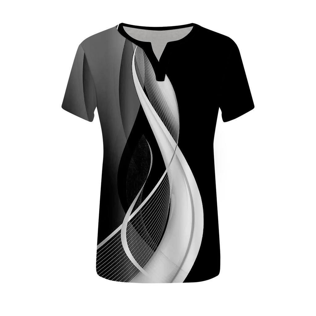 Fashion Plus Size Women's Casual Short Sleeve Round Neck Print T-shirt With Pockets