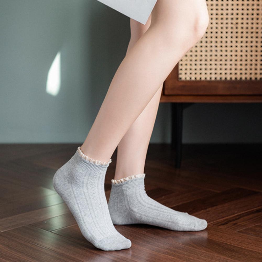 New Sweet Streetwaer Short Solid Candy Color Lace Socks Cotton Socks Hosiery Ruffles Women Socks
