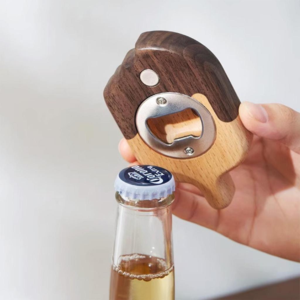 Magnetic Walnut Bottle Opener , Ice Cream Model,Suitable for Home Decoration and Bar