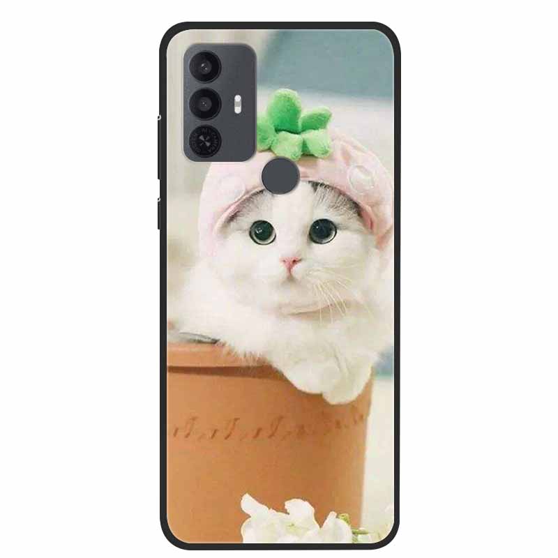 For TCL 30 SE Case Luxury Soft Silicone Protective Animals Phone Cover for TCL 305 306 Case 30SE TPU Funda for TCL30SE Cartoon
