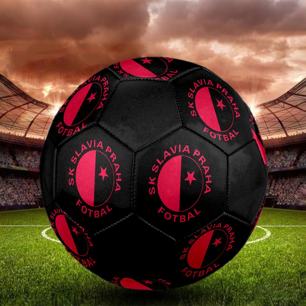 SK Slavia Praha Soccer Ball, Colorful, Suitable for All Ages, Machine-stitched, PVC Material, Competition Grade, Durable and High Bounce