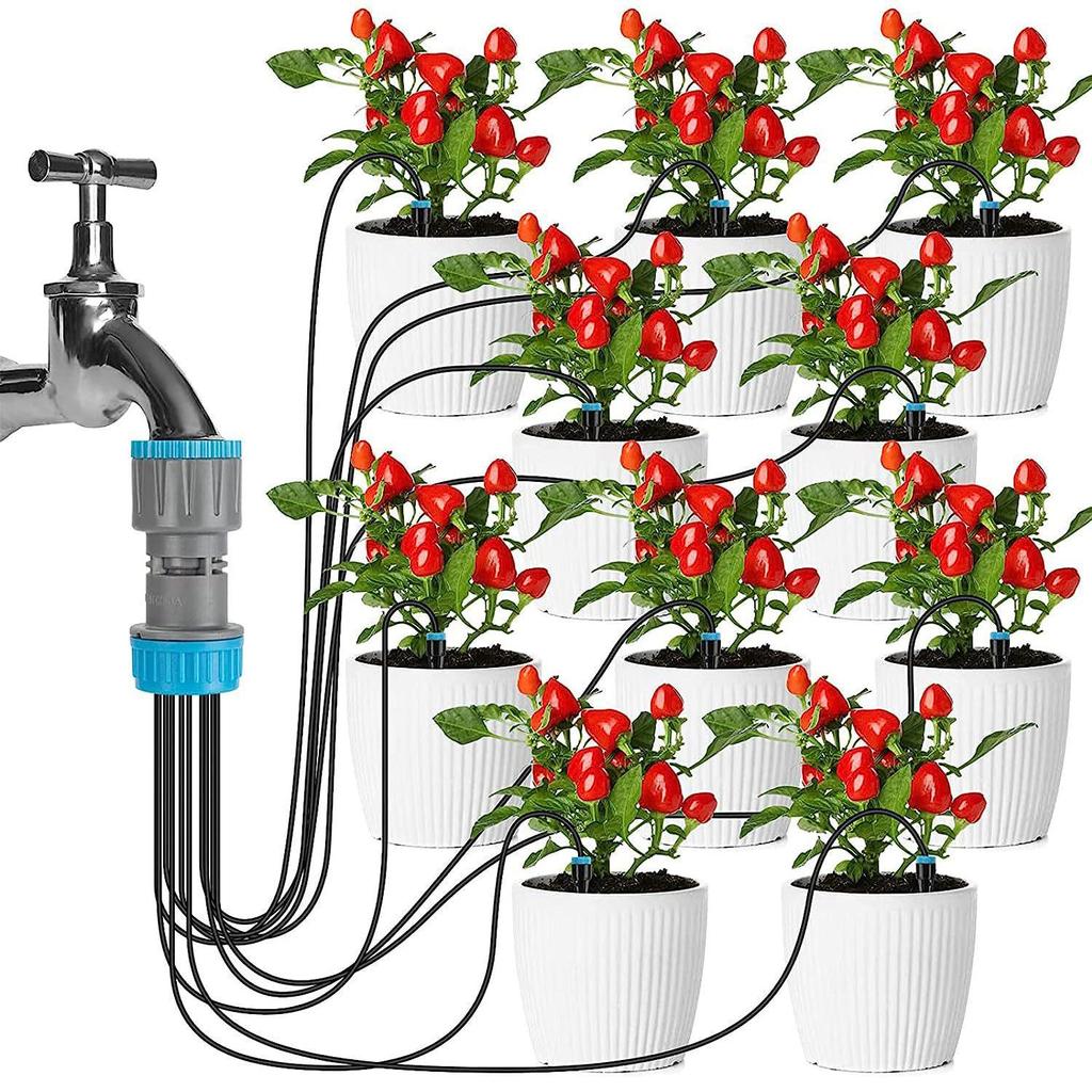 10-Head Drip Irrigation Kit for Succulents & Potted Plants – Ideal for Home & Business Trips, Lazy Seepage Watering