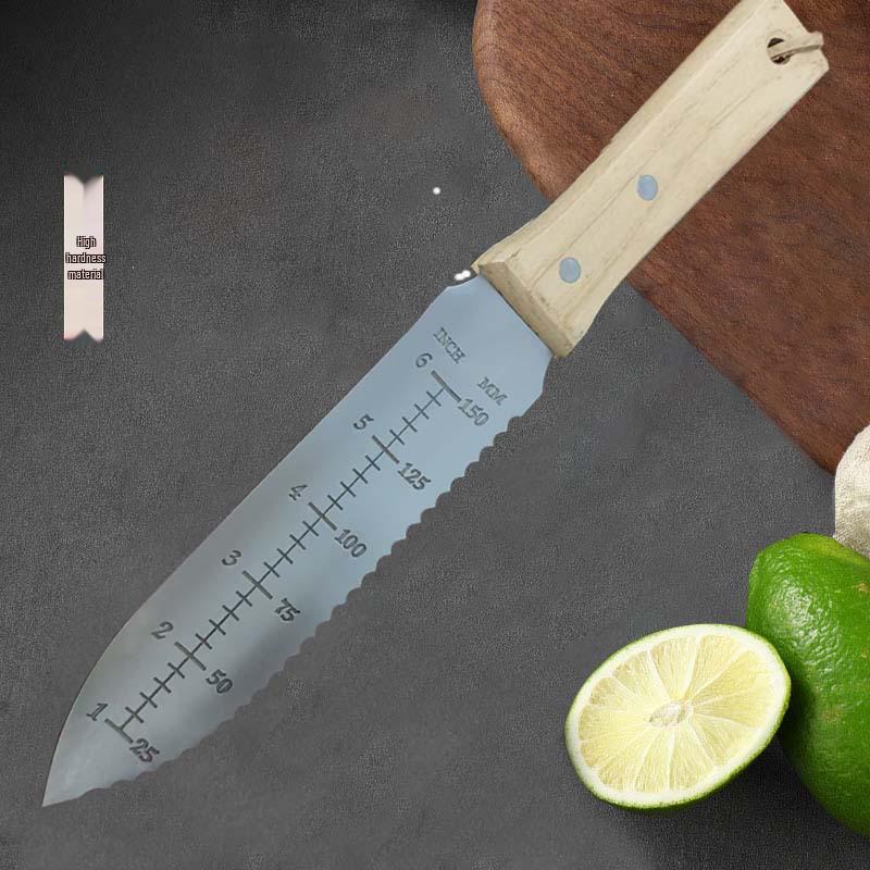 Multifunctional Stainless Steel Garden Shovel and Knife for Gardening, Soil Loosening, and Outdoor Camping.