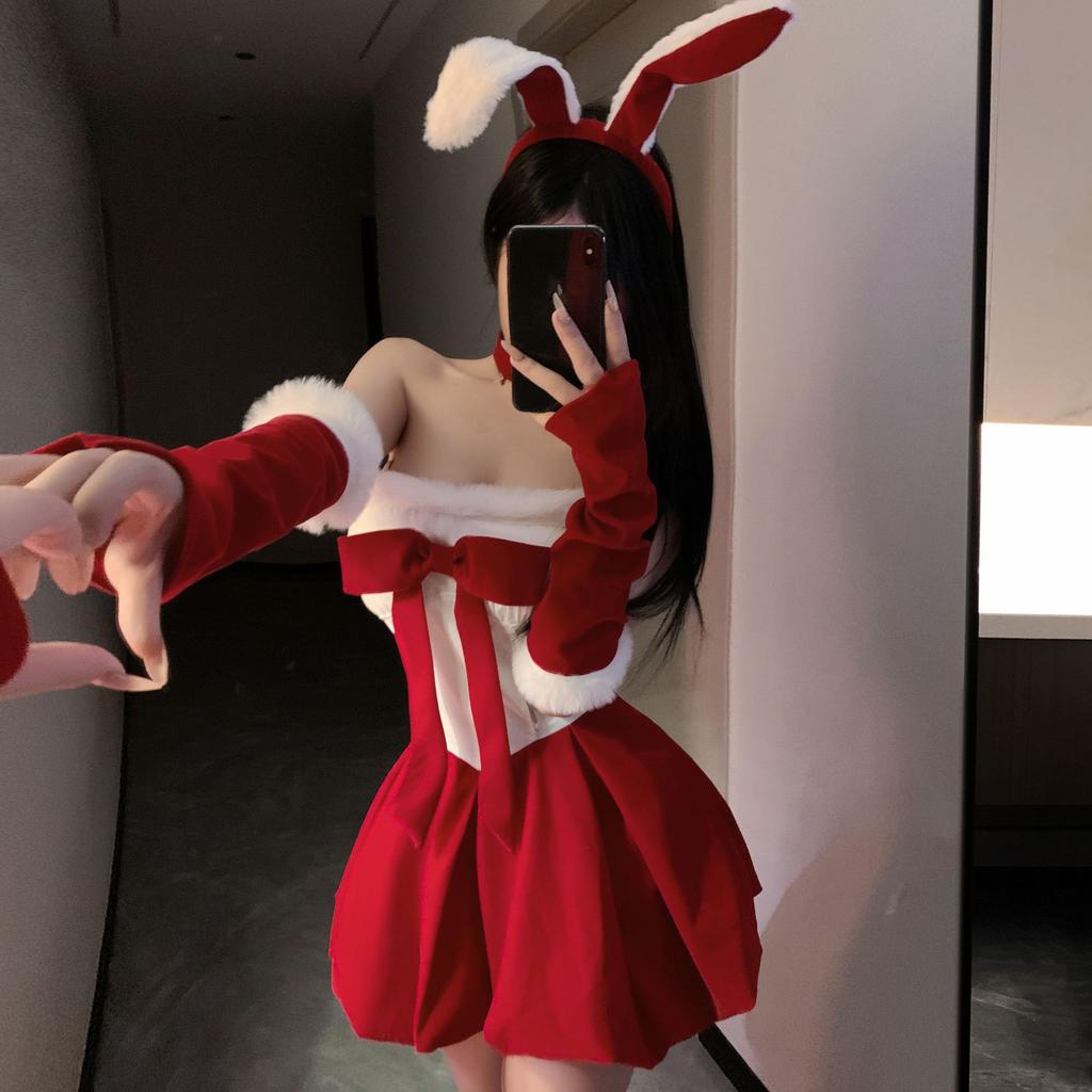 New Christmas Dress Sexy Pure Dress Cosplay Bunny Uniform Suit Sex Lingerie Women