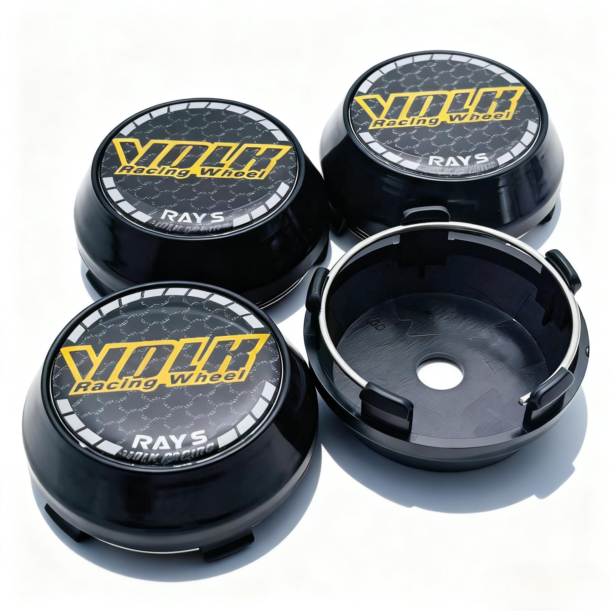 4pcs JDM VOLK Racing Logo Emblem Car Wheel Center Caps 60MM 56MM Wheels Hub High Cap RAYS Badge Rim Hubcap Cover Car Accessories VOLK RAYS Badge&4pcs High Caps