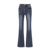 Women's 2023 Retro High Waist Flared Jeans - Slim Fit Horseshoe Design for Autumn/Winter