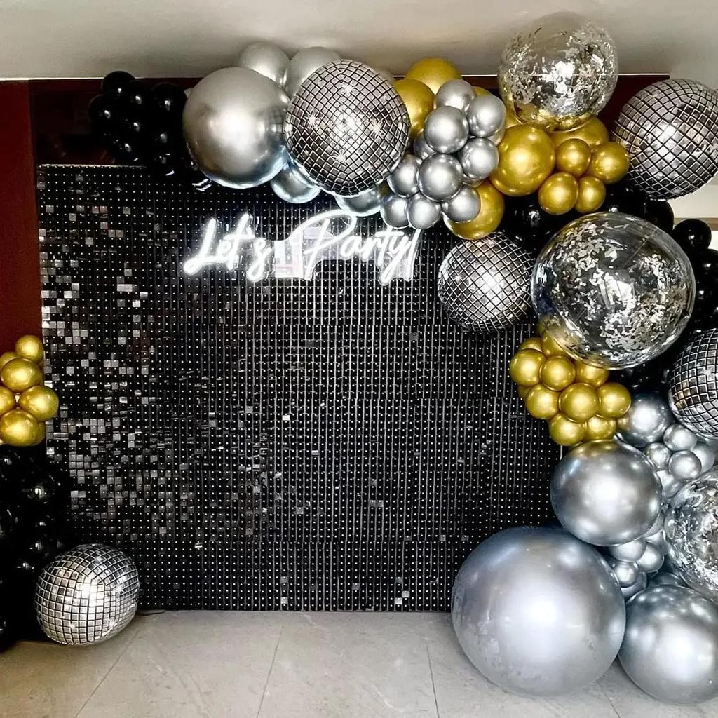18-72PCS Shimmer Wall Backdrop Square Sequin Shimmer Backdrop Panel Party Photo Backdrops for Wedding Anniversary Birthday Decor