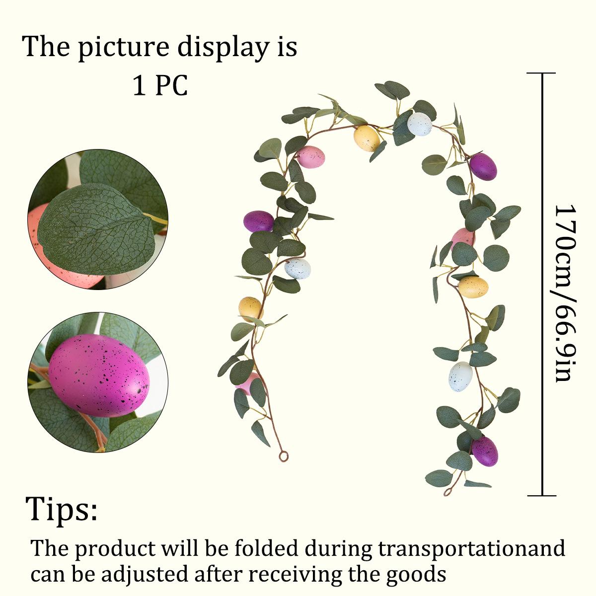 Пасхальная Эвкалиптовая Листья Расписное Яйцо Ротанговая Гирлянда
