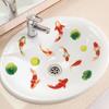 Creative Swimming Koi Lotus Leaf Bathroom Home Decoration and Beautification Stickers