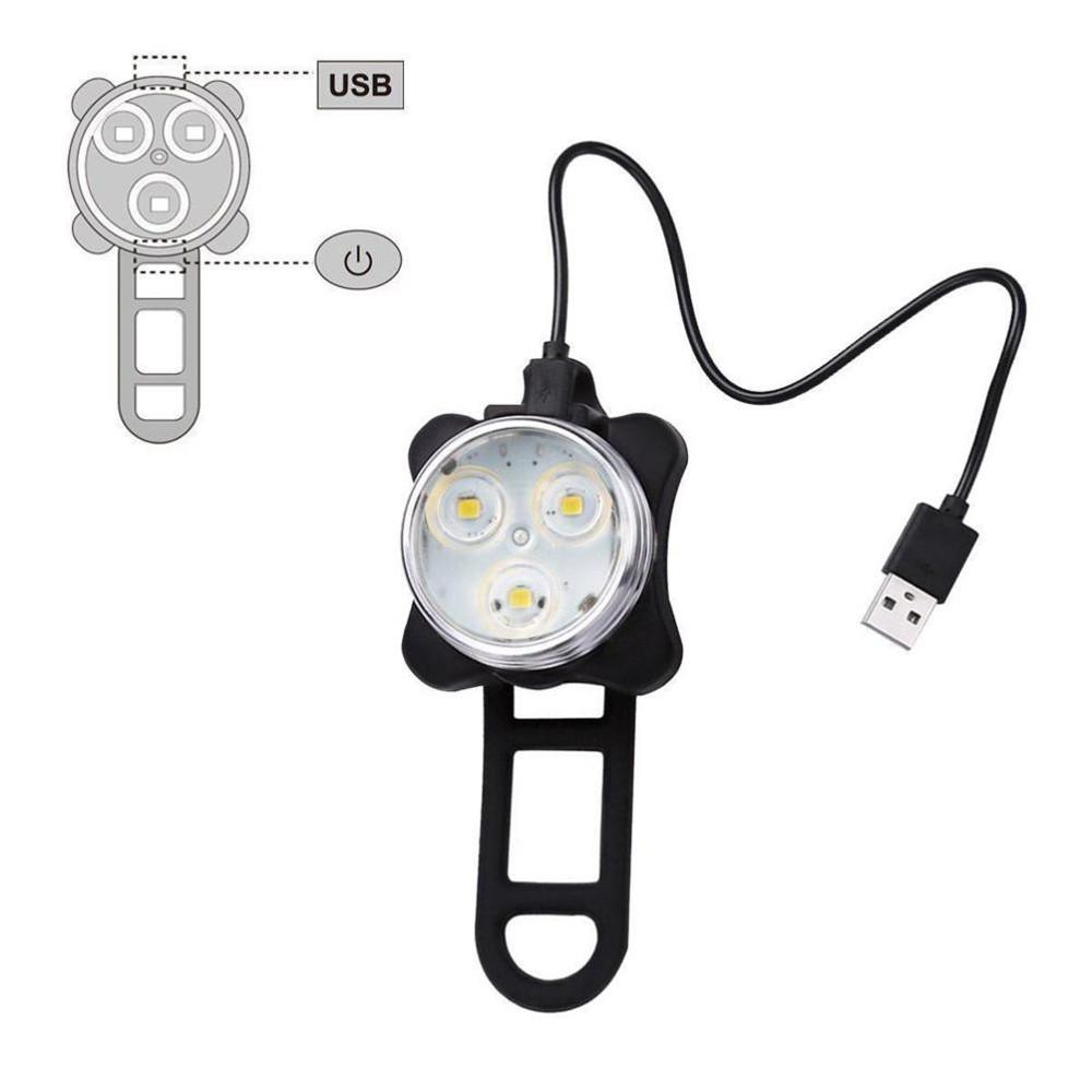 Bicycle Light Set Front and Rear LED Bike Lights with Silicone Mounts USB Rechargeable Waterproof Cycling Safety Lights