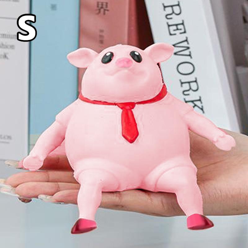 Piggy DecompressionToy Pet Squeezing Pink Pig Stress Relief Toy Soft Pig Shape Relaxing Toys For Classroom Sensory Room Party