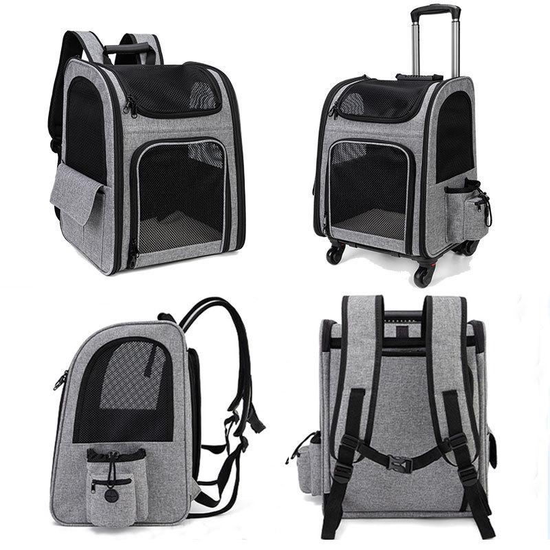 Zaino Pet Trolley Pieghevole: Espandibile, Portatile, Grande Capacità per Gatti e Cani