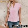 BITCED Damesmode Casual Effen Kleur Print Ronde Hals Korte Mouw Blouses & Overhemden