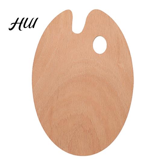 Oil Painting Board Wooden Paint Palette with Thumb Hole for Oil, Acrylic, Professional Tray Watercolor Painting, Oval-Shaped Wood Art Artists Oval E