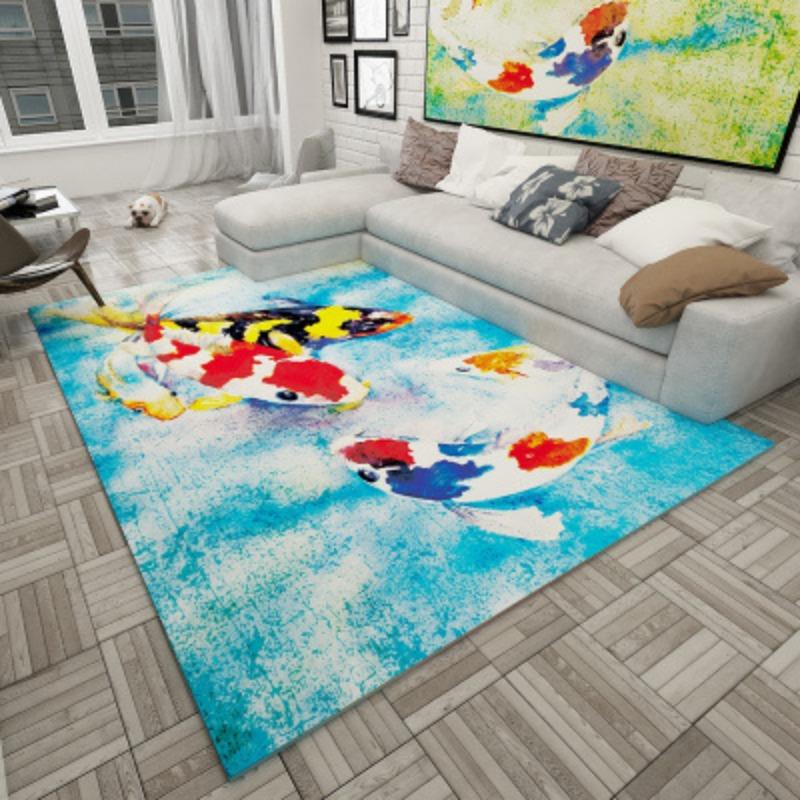 3D Printed Carpet Bedroom Bedside Carpet Long Anti Slip Floor Mat Large Living Room Floor Mat