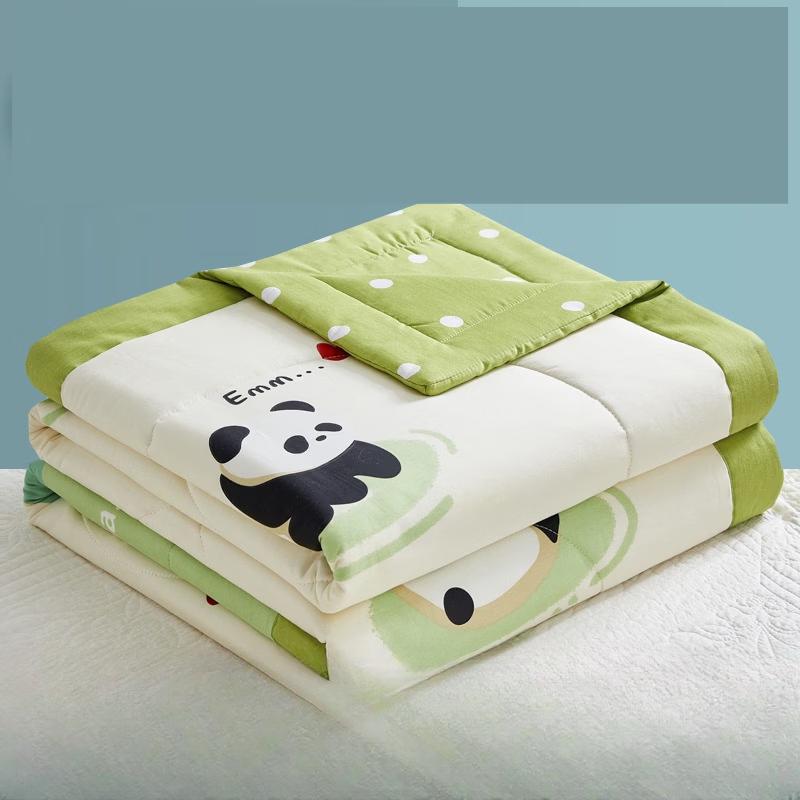 Brangdy An an Bear Green 4-Piece Summer Quilt Bedding Set