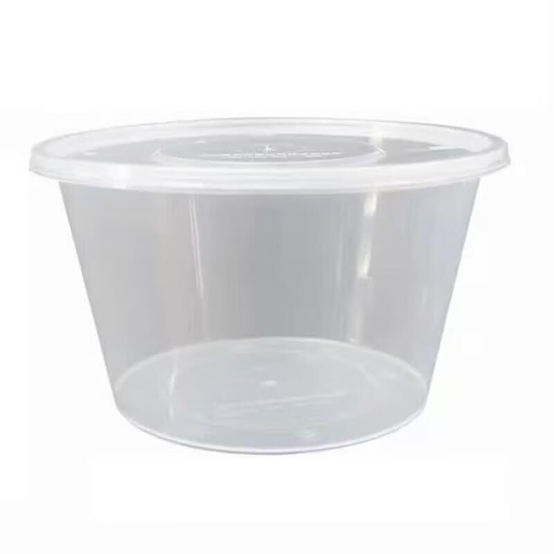 

Disposable Round Transparent Plastic Takeout Food Container with Lid