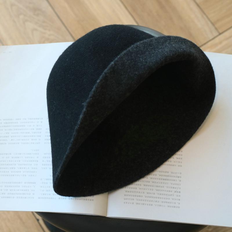 

Двусторонняя носка, нежная однотонная шерстяная вязаная шляпа-ведро, простая литературная ретро, осенне-зимняя, солнцезащитная шляпа-ведро для женщин adult (55-58cm)