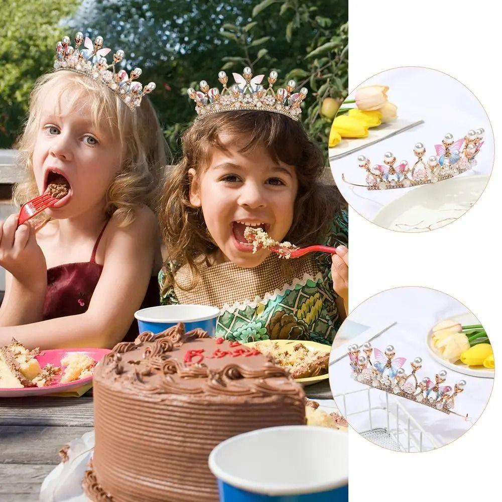 Rhinestone Princess Crown Handmade Wedding Tiara Elegant Design Pearl Headband  Girls Fashion