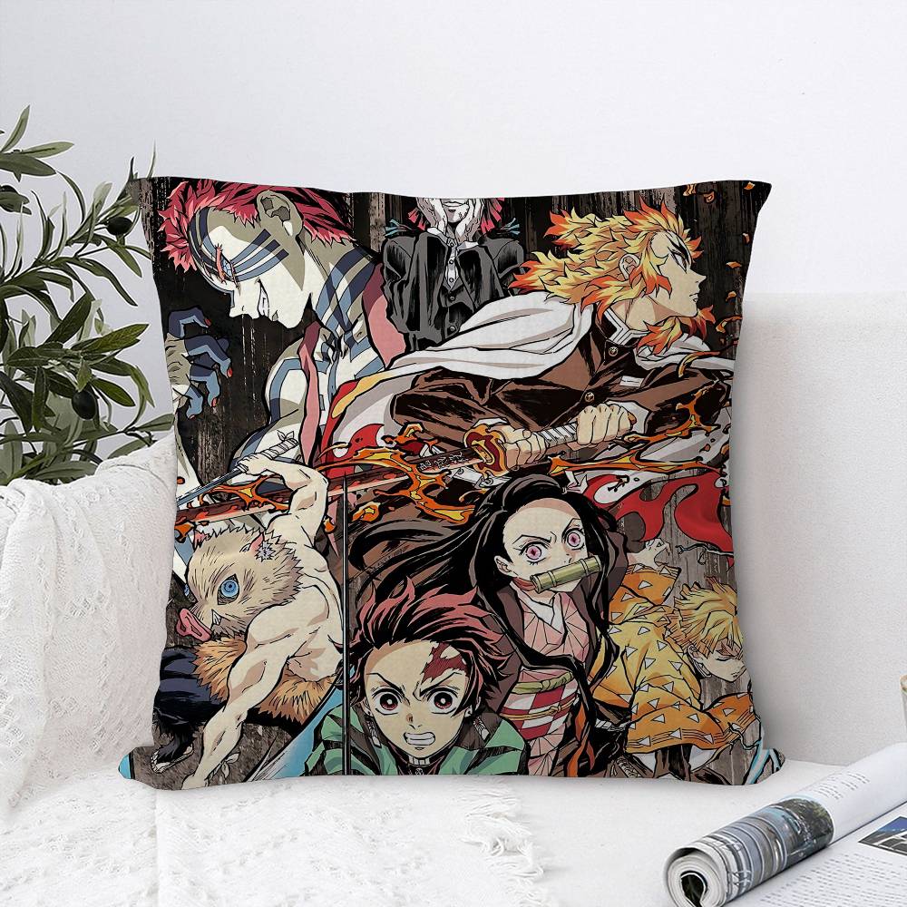 Anime DDemonS SSlayerS Cushion Cover Car Throw Pillow Case For Sofa Car Christmas Gift xcm xcm