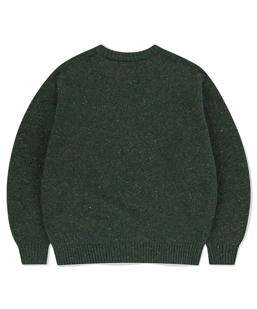 MAHAGRID Basic Logo Nep Knit Sweater Green(Mg2Efmk605A)
