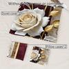 3pcs Elegant Burgundy & Golden Rose Floral Bedding Set - Luxury Soft Brushed Texture Duvet Cover with 2 Pillowcases, All-Season
