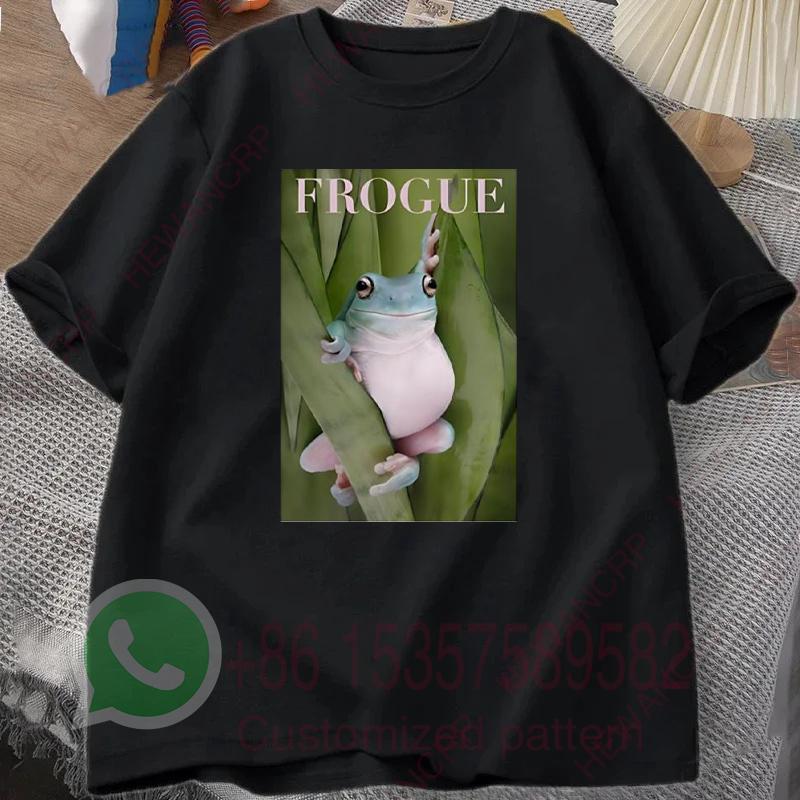 Frosch T-Shirt Herren Trainingsanzug Baumwolle Kurzarm Oberteile Rundhalsausschnitt Pullover Atmungsaktiv Lässig Sportbekleidung Harajuku Retro Streetwear