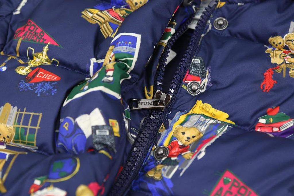 POLO RALPH LAUREN Baby Polo Bear Down Size 9M Girls' Multi-Print Jacket/Parka, (Product Code 01010059)