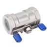 1in Full Port Ball Valve Stainless Steel Butterfly Shape Double Female Thread Ball Valve for Garden