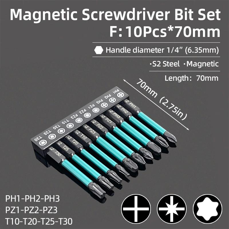 Sechskant-Inbusschlüssel-Schraubendreher-Bit-Set, magnetisch, Kreuzschlitz, Torx, Pflaume, manipulationssichere Bohrer, Schraubendreher, Handwerkzeuge