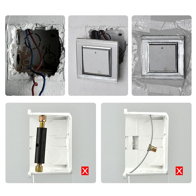 2ks Železná/nylonová nástěnná zásuvka Spodní skříňka Opravné zařízení Typ 86/118 nástěnný vypínač Spodní skříňka Pevná nosná tyč Elektrické příslušenství