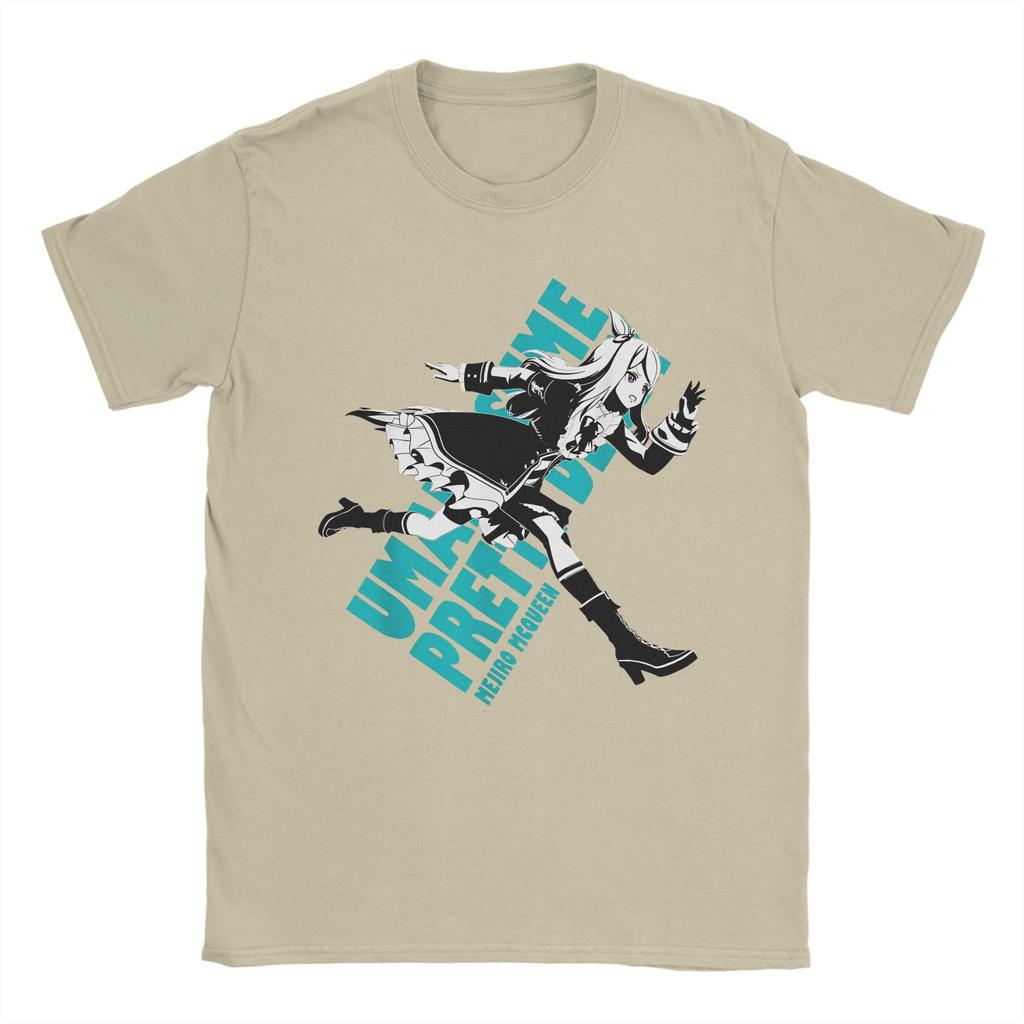 Mejiro McQueen Uma Musume Pretty Men T Shirts Cool Tees Short Sleeve Round Neck T-Shirt Pure Cotton Birthday Present Clothing