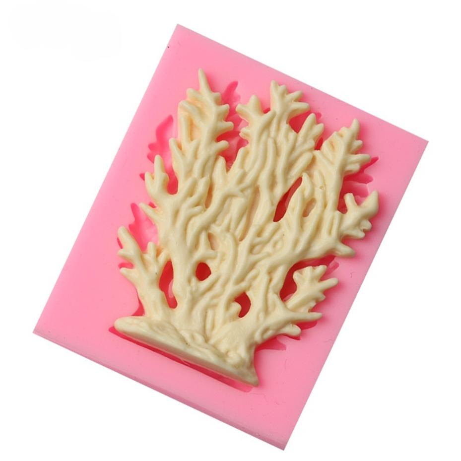 1 Pcs Sea Coral Shape Silicone Mold Fondant Mold Cake Decorating Tools Chocolate Mold Color Random