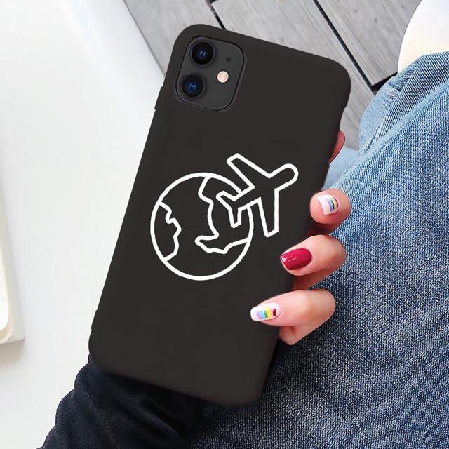Luxury World Map Travel phone Case For iPhone XR XS Max X XS 12 11 13 Pro max SE 2020 7 8 Plus Silicone Soft airplane Cover
