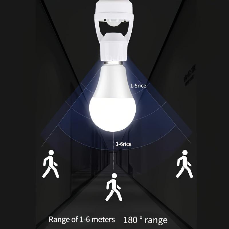 1PC Mechanical Induction Lamp Holder with Adjustable Delay Switch, the Lampshade Is White, the Base Is Sturdy, and the Installation Is Easy