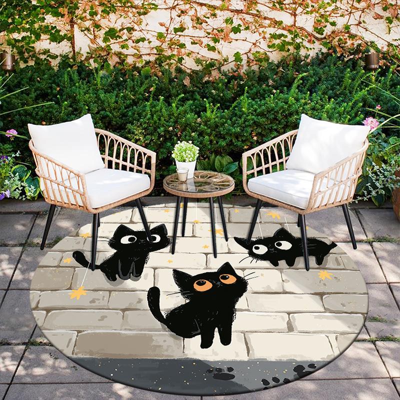 Cartoon Animal Pattern Round rug,Carpet Rug for Living Room Bedroom Sofa Playroom Decor,Non-slip Floor Mat,Holiday Gifts and Birthday Gifts.