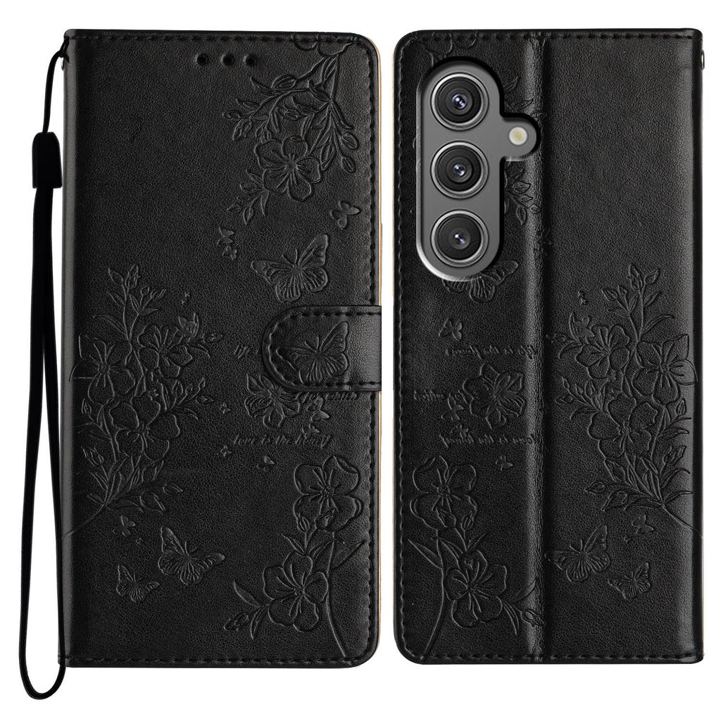For Samsung Galaxy A16 5G/A16 4G Wallet Phone Case Butterfly Floral Imprint Leather Flip Cover