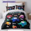 Among Us Custom Name Pattern Bedding,Quilt Set Quilt Cover Pillowcase Home Birthday Gift(1 * Duvet Cover + 2 * Pillowcase, Without Core)