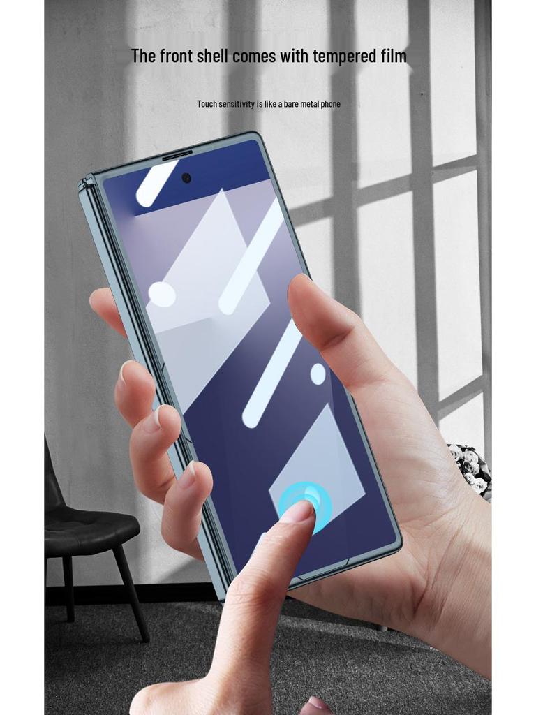 Samsung Z Fold 7 Transparent Electroplated Phone Case with Integrated Folding Design and Anti-drop Protection