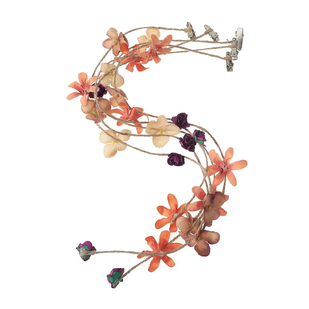 Simulated Flower Branches Flower Garlands Hairbands Girl Braids Hair Accessories Bridal Photography Props Holiday Headwear