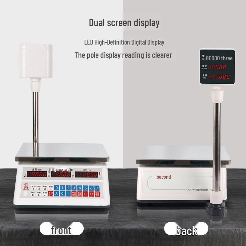 Commercial 30kg Anti-Vibration, Cockroach-Proof Electronic Scale for Fruits & Vegetables with Chinese Character Display