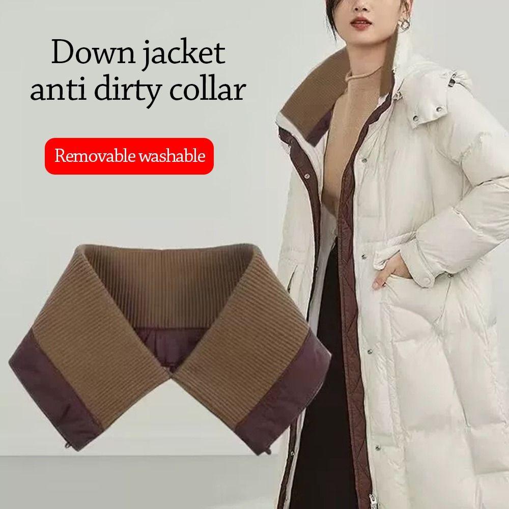 Detachable Detachable False Collar Washable Rib False Collar Down Jacket Fake Collar  Unisex