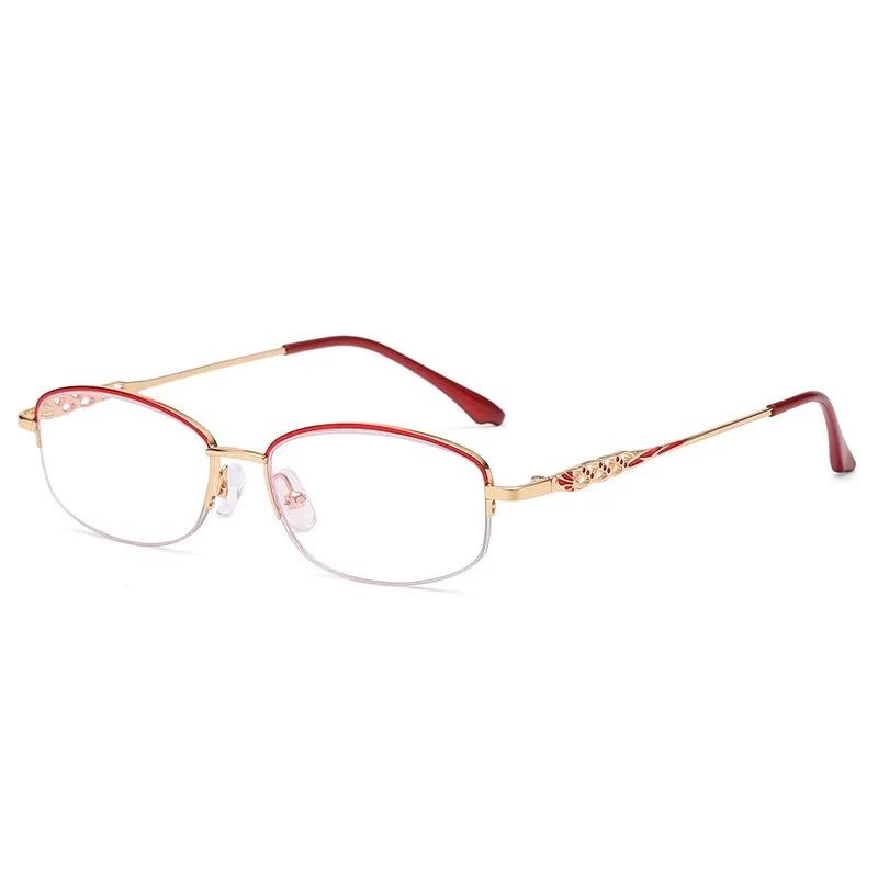 Ultra Light Fashion Anti Blue Light Presbyopia Eyewear Women New Reading Glasses Silver Frame Finished Eyeglasses 1.0~4.0
