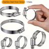 25-piece stainless steel water pipe clamp set, 1/4" to 1-1/8" T-bolt, worm gear design, suitable for pipe and automotive metal ring fastening