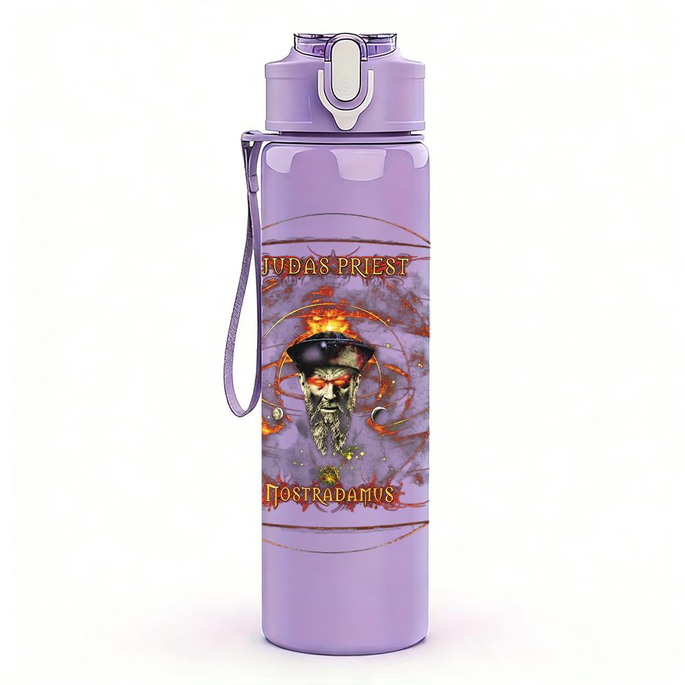 1PC Western Cowboy Circular Ornate Retro Print 750ml Portable Sports Water Bottle Leakproof Gym Outdoor Travel Drink Cup