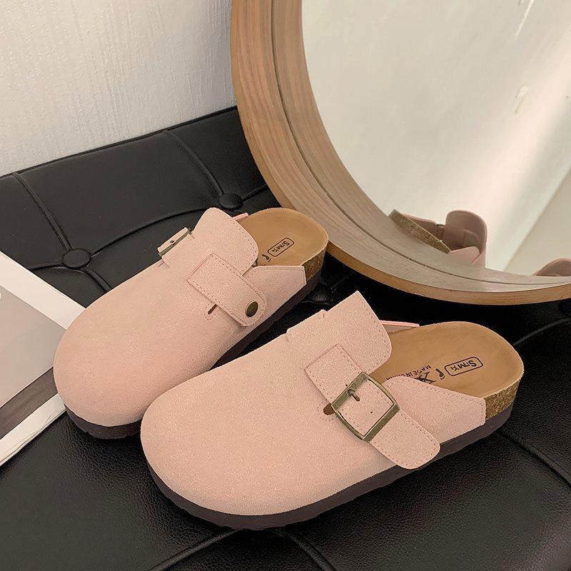 New Non-slip Pregnant Women's Boken Shoes Slippers Women's Outer Wear Thick-soled Half-pedal Lazy Shoes 2025 Boken Shoes Spring and Autumn
